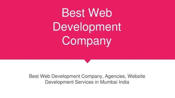 Best Web Development Company, Agencies, Website Development Services in Mumbai India