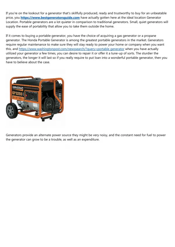 Portable Generators Blog