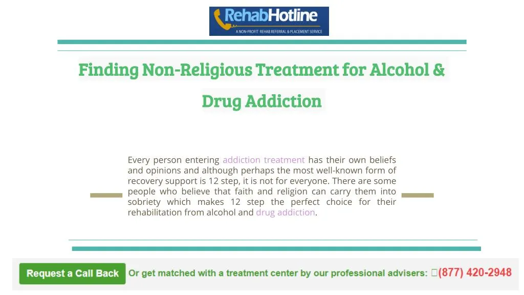 finding non religious treatment for alcohol drug addiction