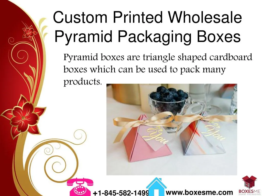 custom printed wholesale pyramid packaging boxes