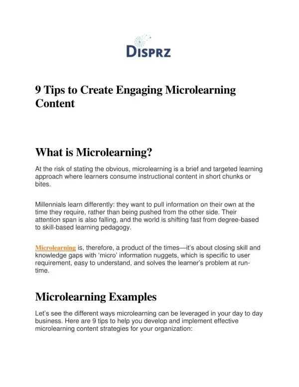 What is Microlearning