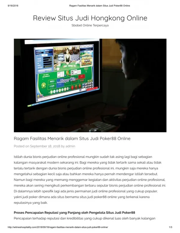 Ragam Fasilitas Menarik dalam Situs Judi Poker88 Online