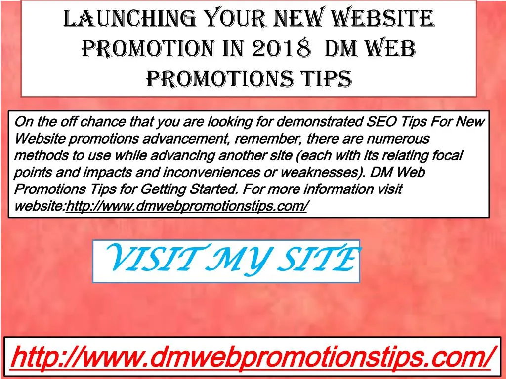 launching your new website promotion in 2018