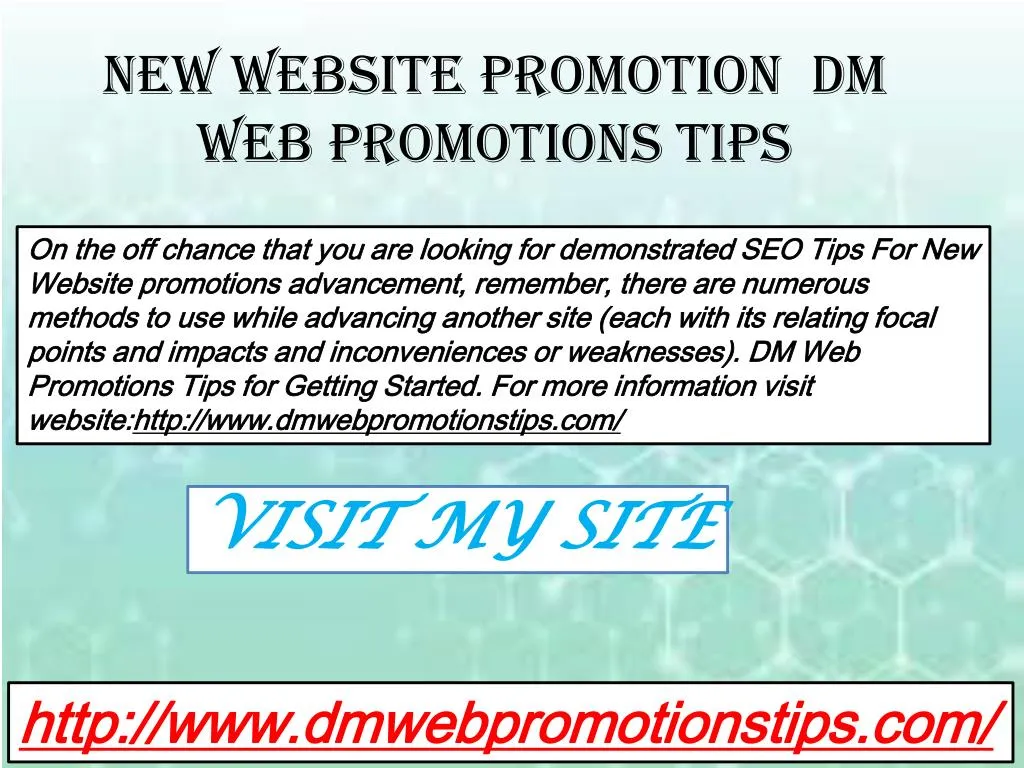 new website promotion dm web promotions tips