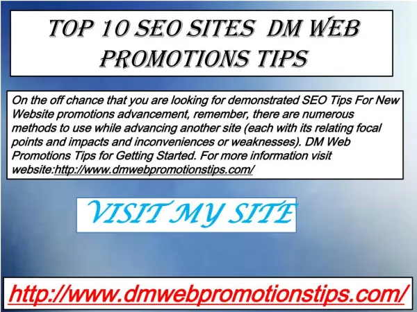 top 10 seo sites dm web promotions tips
