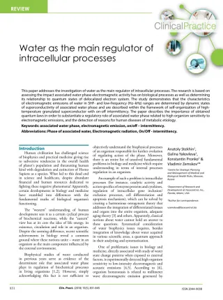 Water as the main regulator of intracellular processes - slide 1