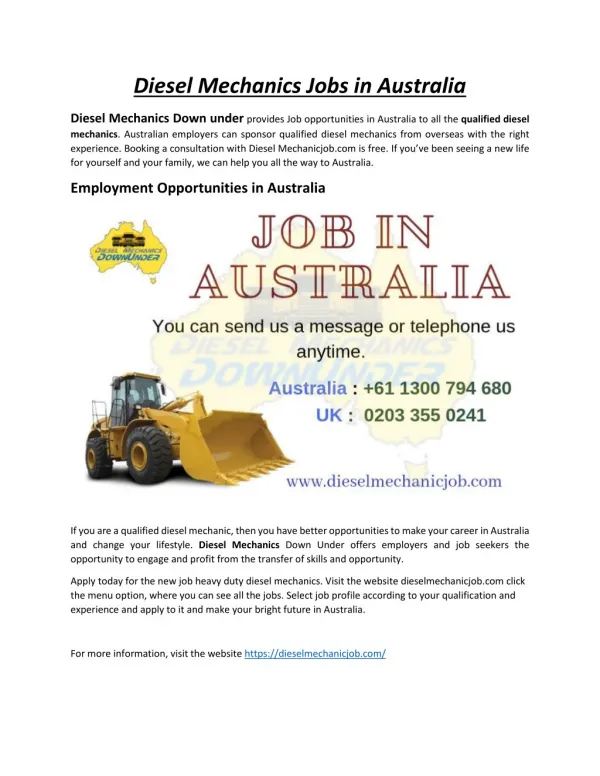 Job opportunities in Australia