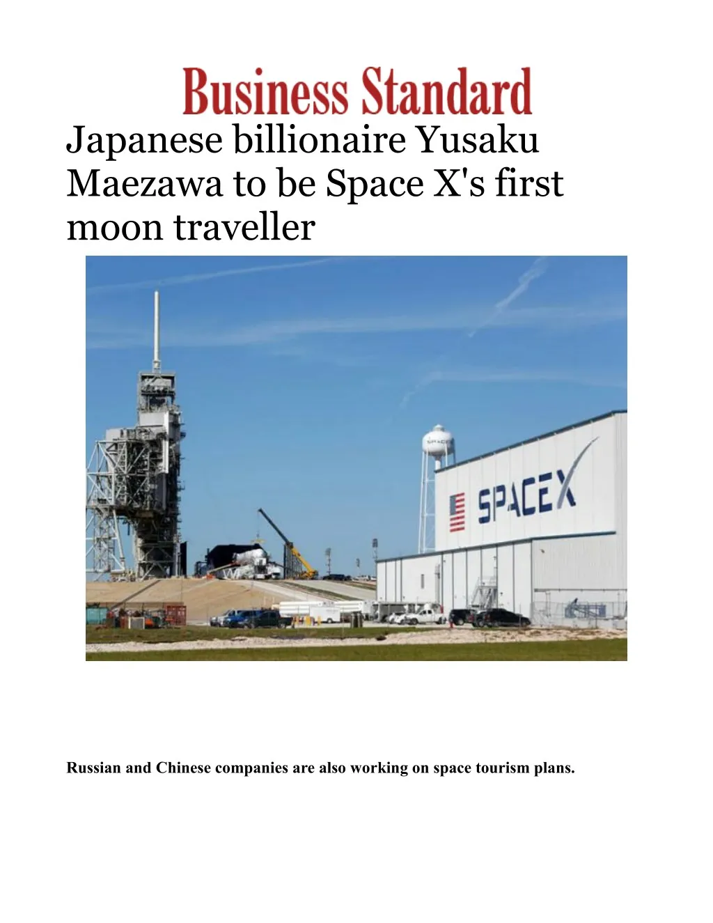 japanese billionaire yusaku maezawa to be space