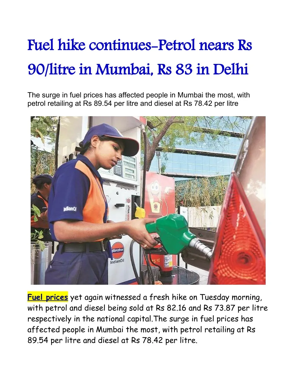 fuel hike continues petrol nears rs 90 litre