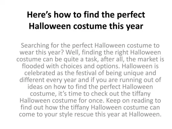 Here’s how to find the perfect Halloween costume this year