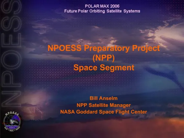 NPOESS Preparatory Project NPP Space Segment