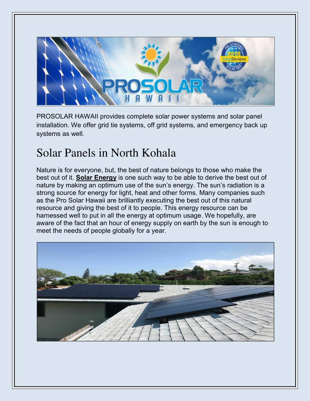 prosolar hawaii provides complete solar power