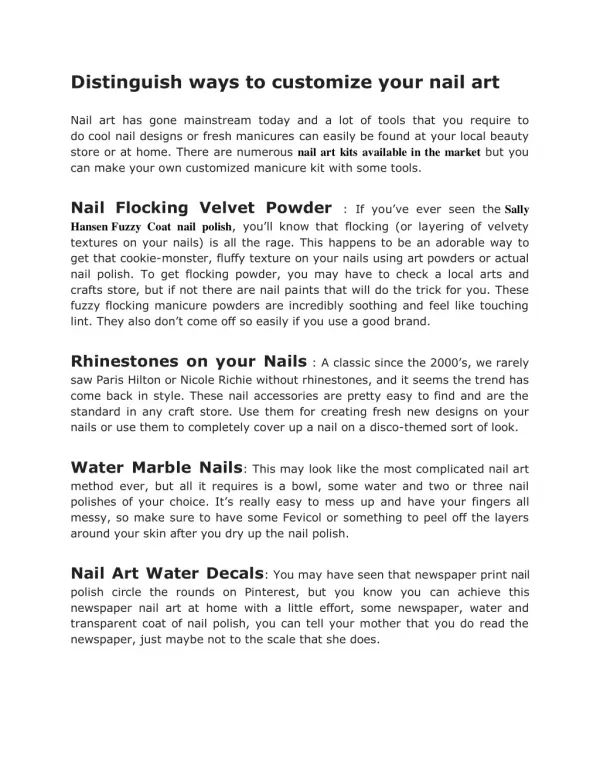 distinguish ways to customize your nail art