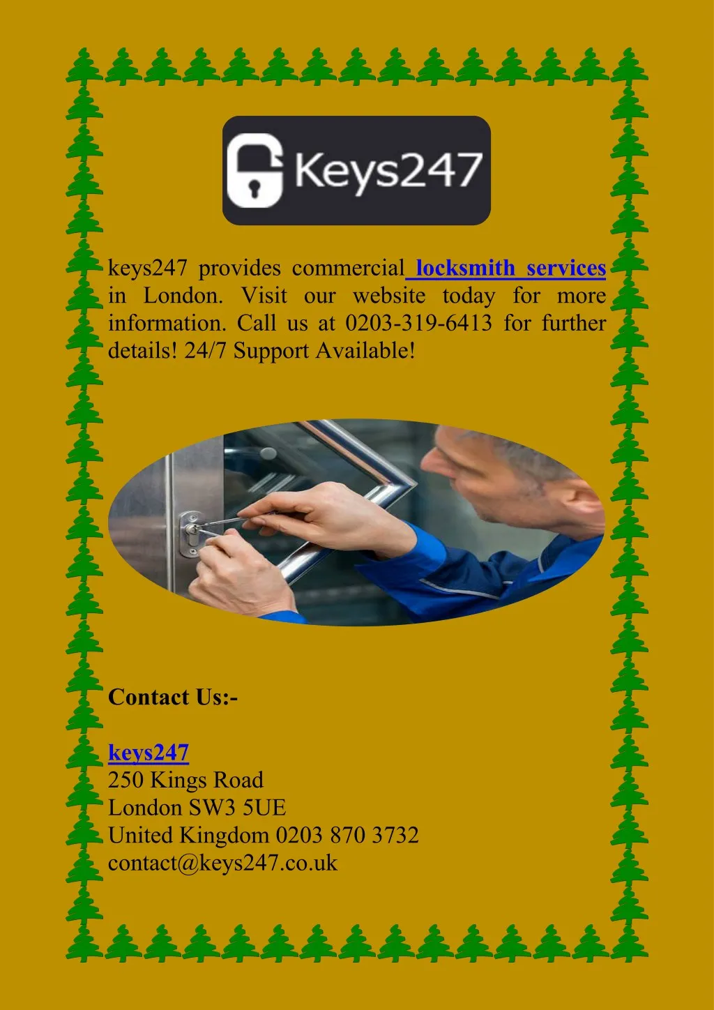 keys247 provides commercial locksmith services