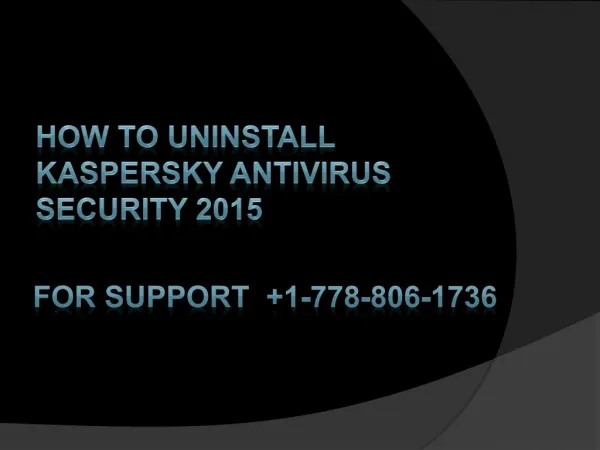 How to Remove Kaspersky Antivirus Security 2015?
