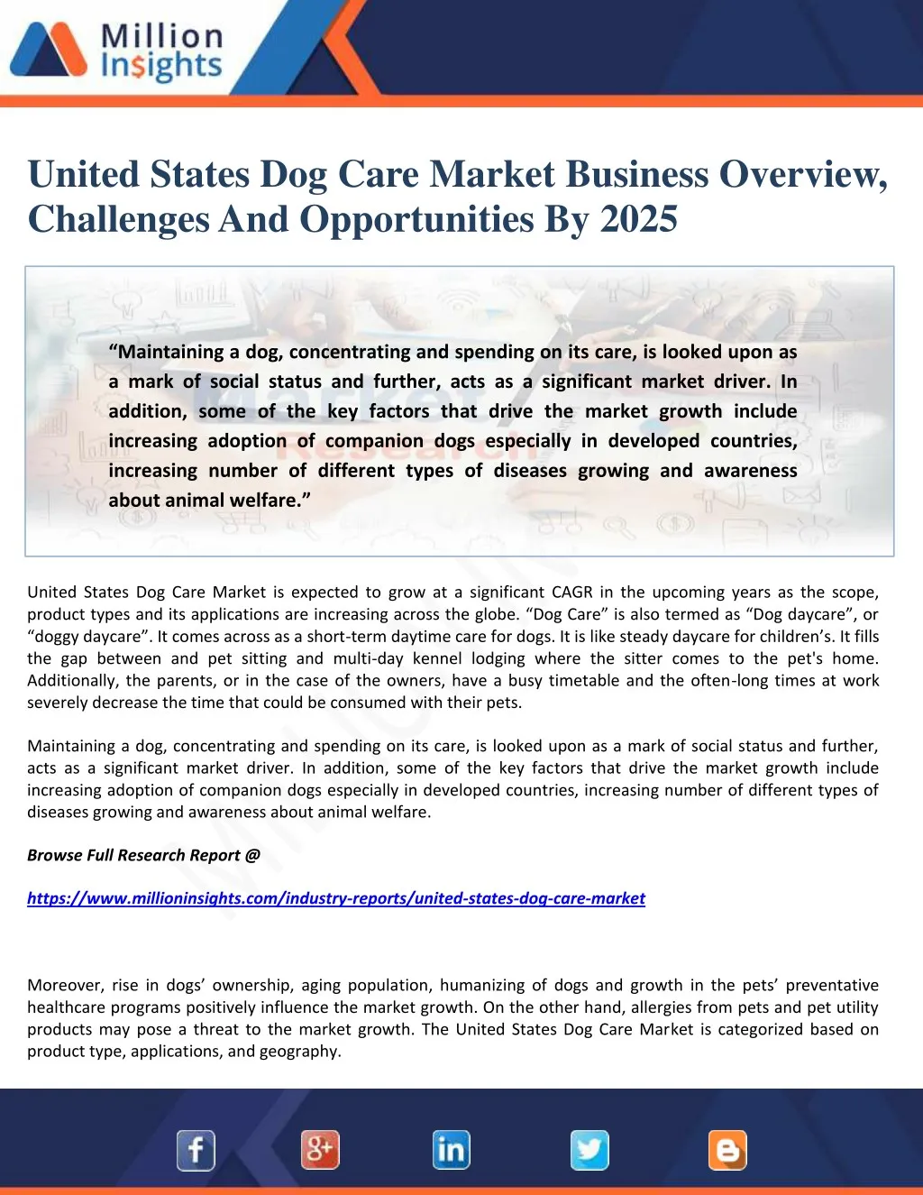united states dog care market business overview