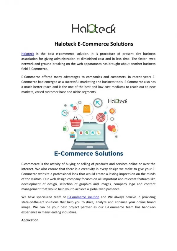 Haloteck E-Commerce Solutions