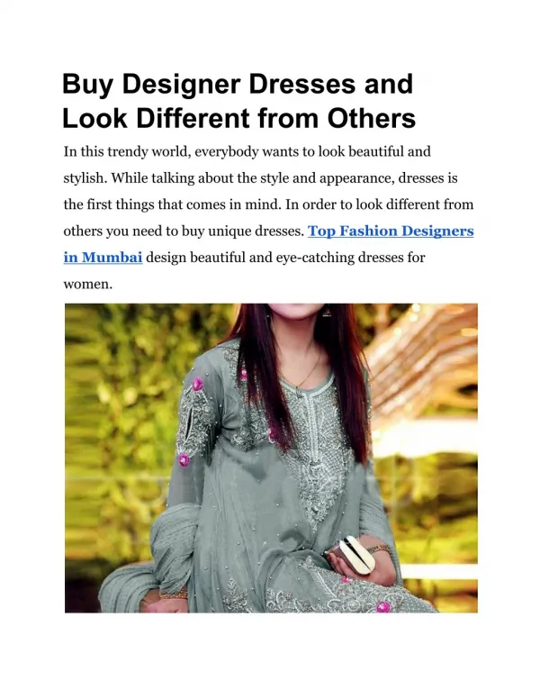 Buy Designer Dress in Mumbai