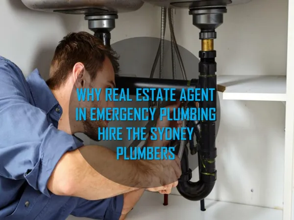 Why Real Estate Agent Hire the Sydney Plumbers?