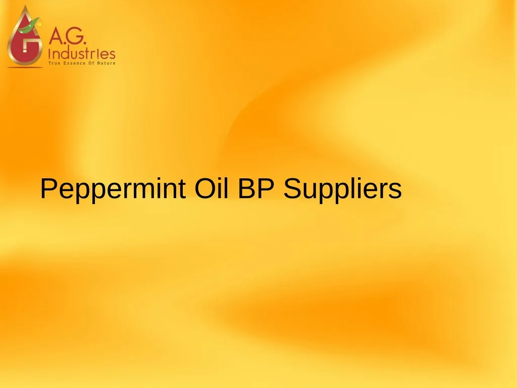 peppermint oil bp suppliers