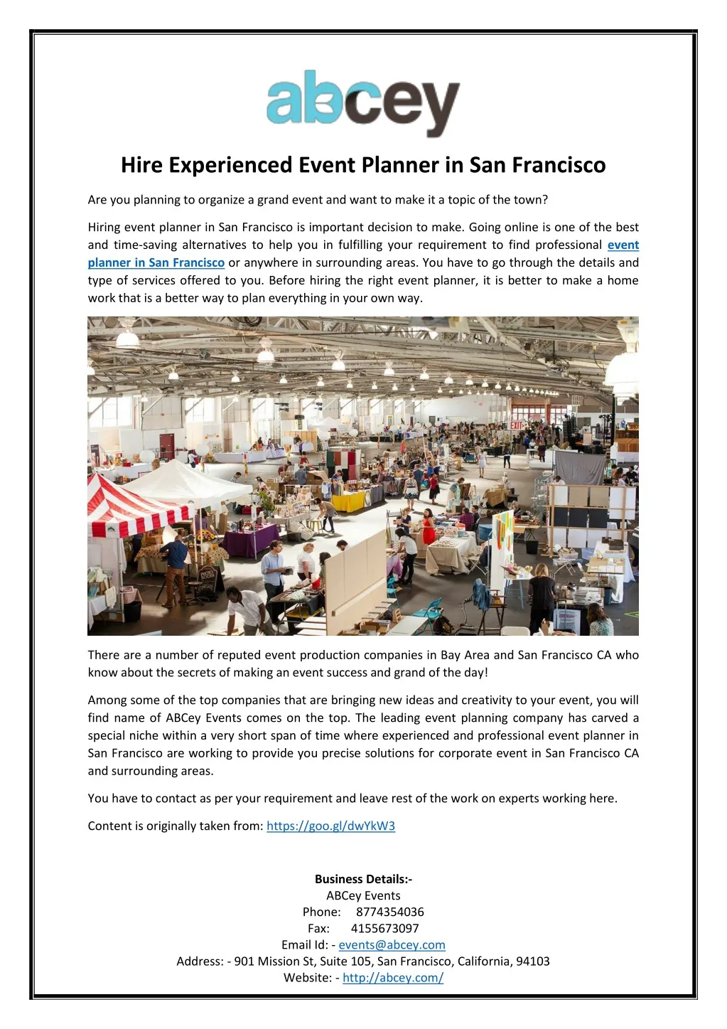 hire experienced event planner in san francisco