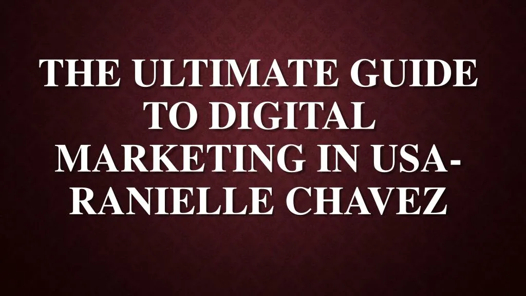 the ultimate guide to digital marketing in usa ranielle chavez