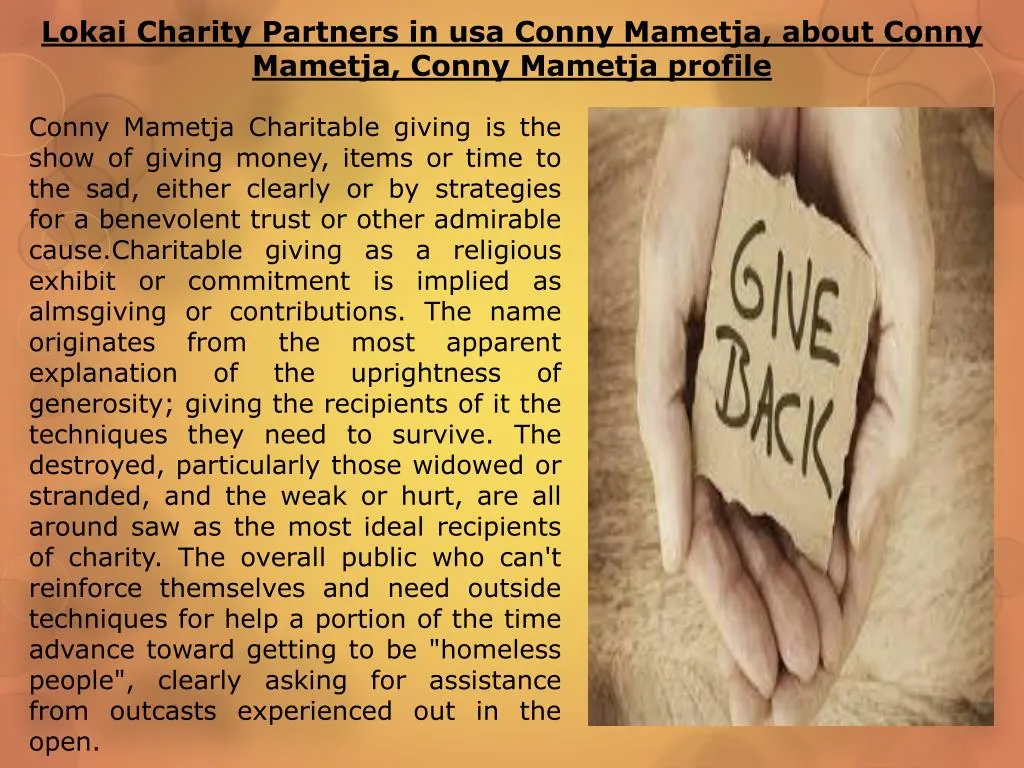 lokai charity partners in usa conny mametja about