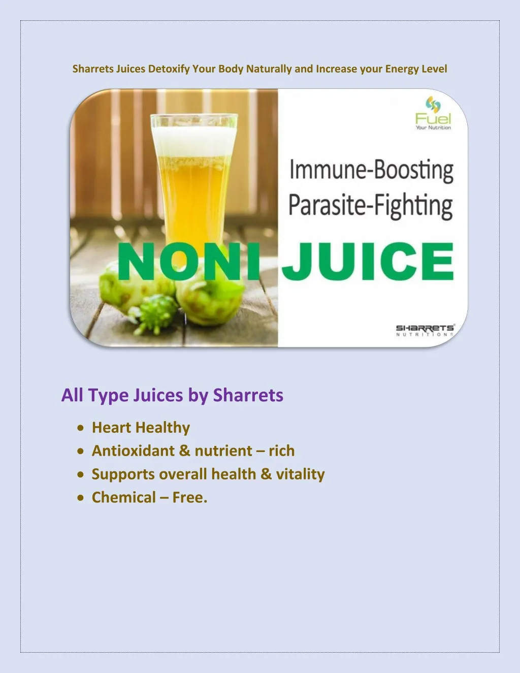 sharrets juices detoxify your body naturally