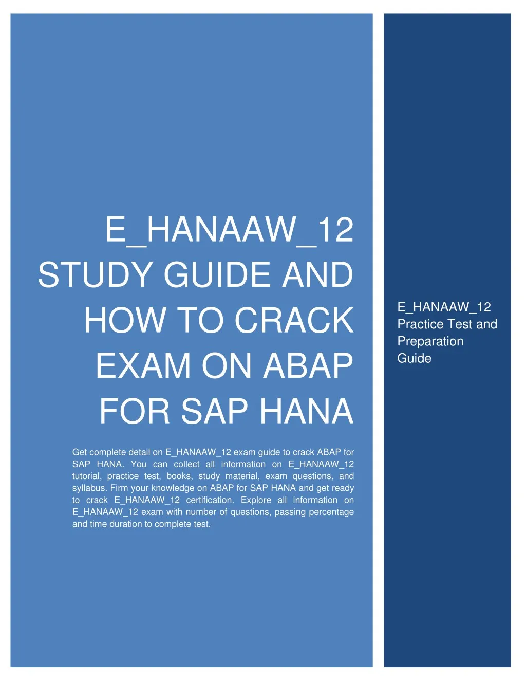 e hanaaw 12 study guide and how to crack exam