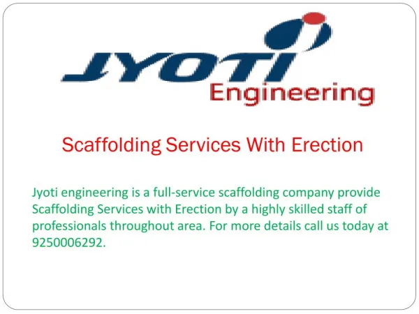 Scaffolding Services With Erection