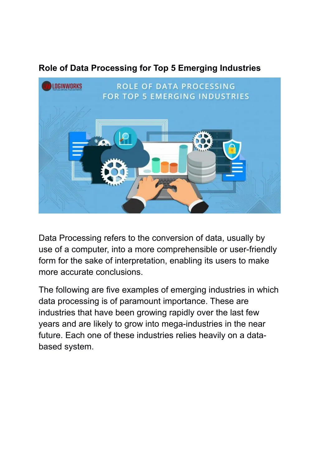 role of data processing for top 5 emerging