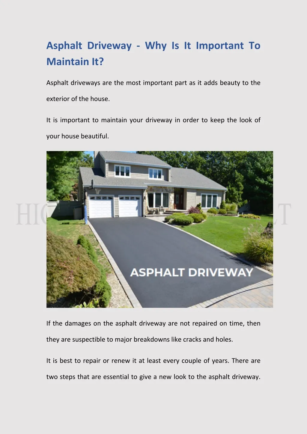 asphalt driveway why is it important to maintain