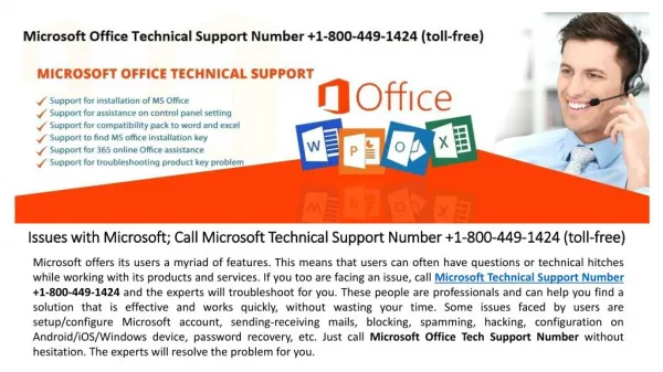 Microsoft Technical Support Number 1-800-449-1424 (toll-free)