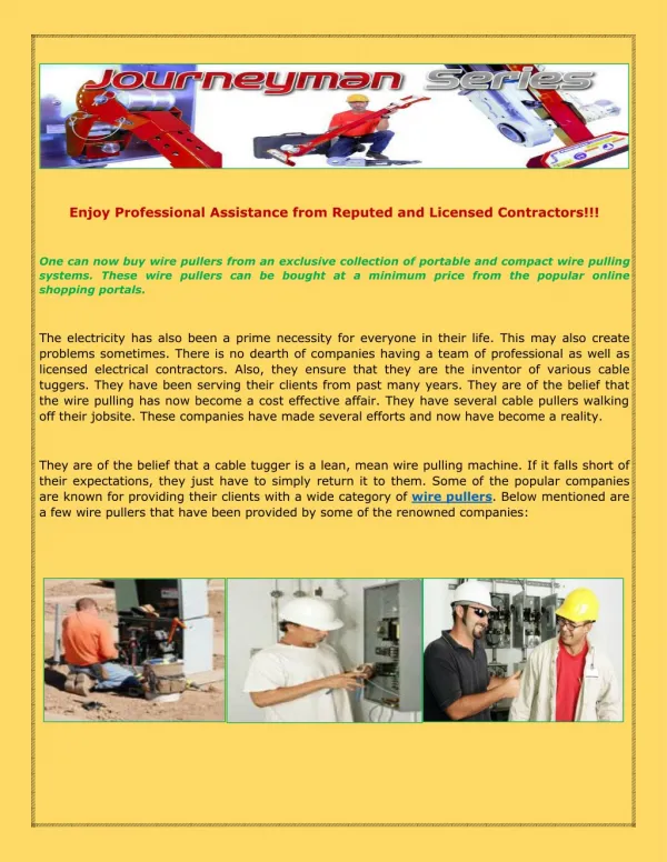 Enjoy Professional Assistance from Reputed and Licensed Contractors