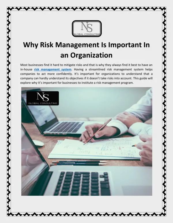 Why Risk Management Is Important In an Organization
