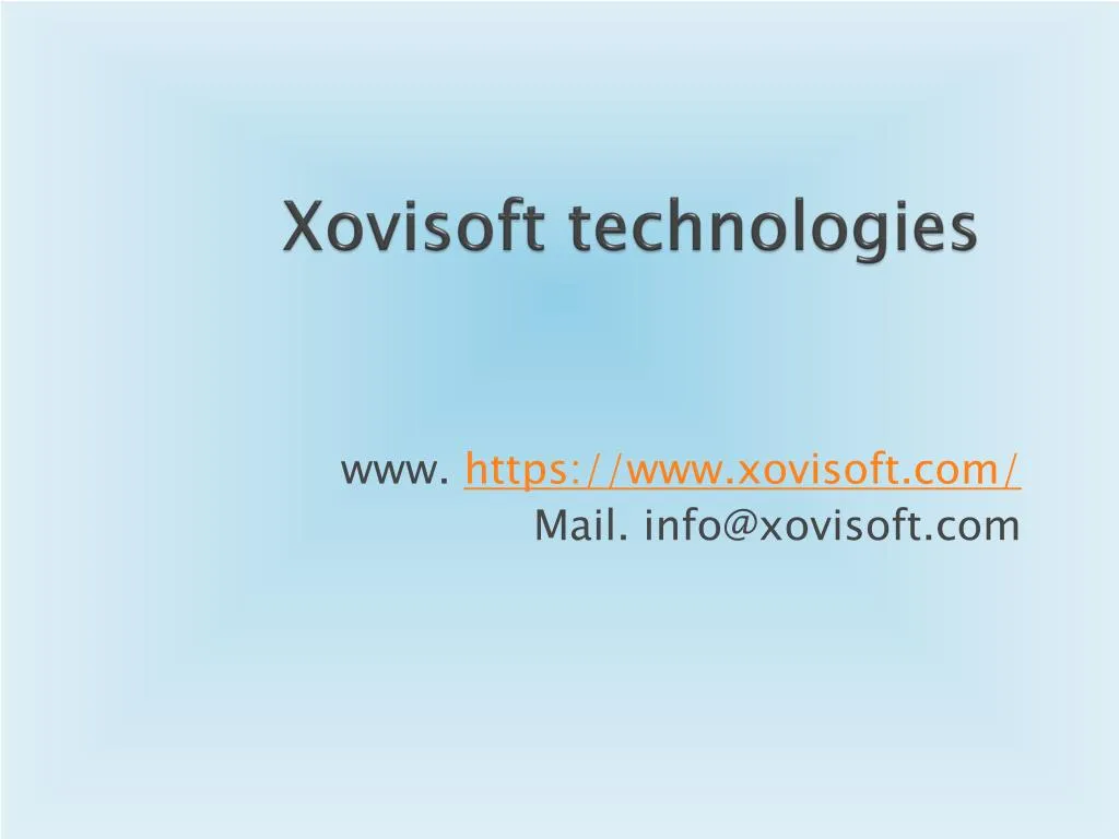 xovisoft technologies