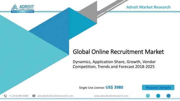 Online Recruitment Market By Solution, Deployment, User Size, Access Type, Industry, Geography, Trends, Forecast (2018-