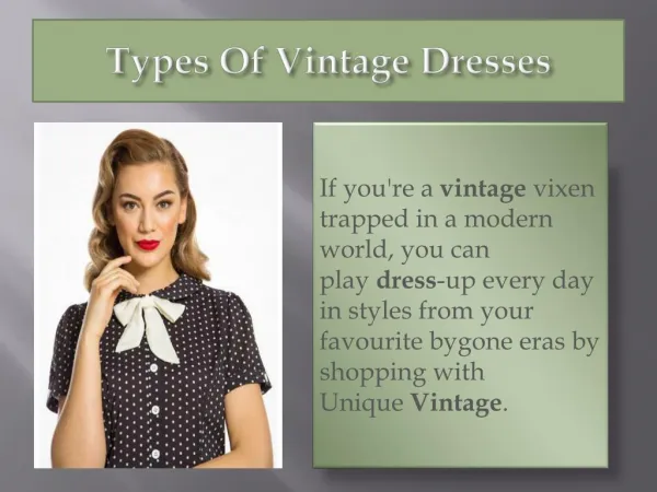 Types of Vintage Dresses