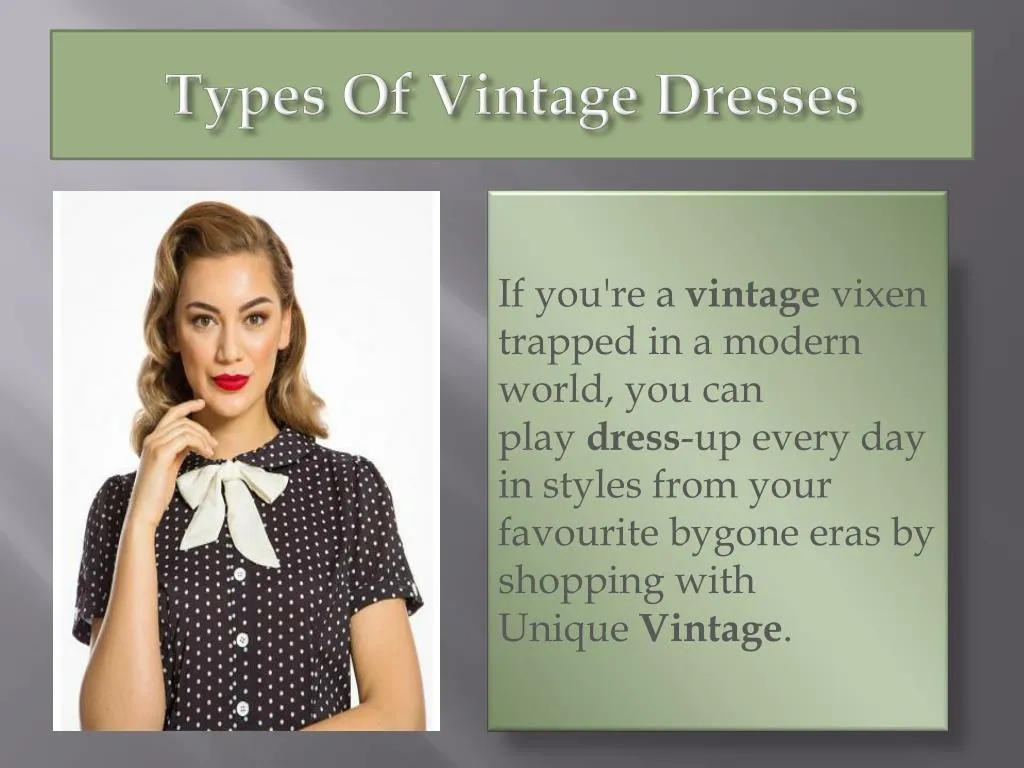 types of vintage dresses