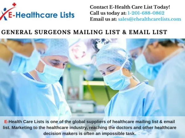 General Surgeons Mailing List | General Surgeons Email List