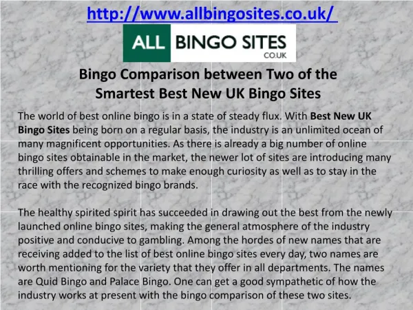 Bingo Comparison between Two of the Smartest Best New UK Bingo Sites