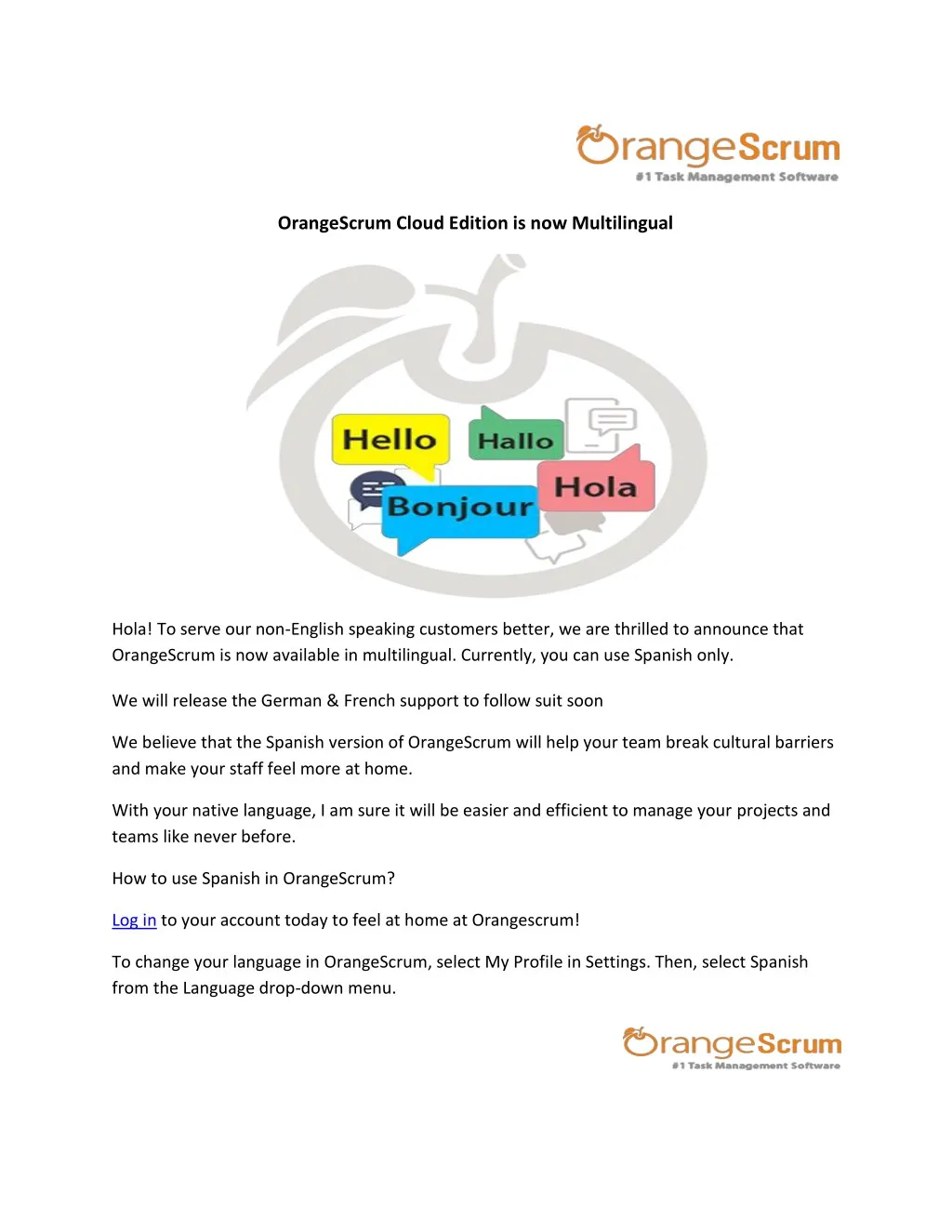 orangescrum cloud edition is now multilingual