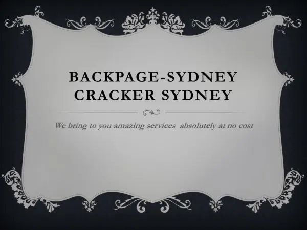 Cracker Sydney |Backpage Sydney