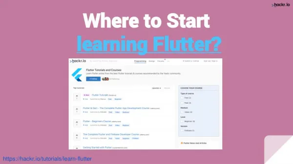 Where to start learn flutter?