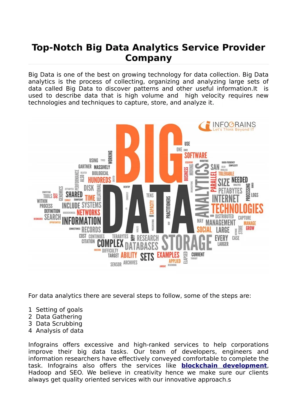 top notch big data analytics service provider
