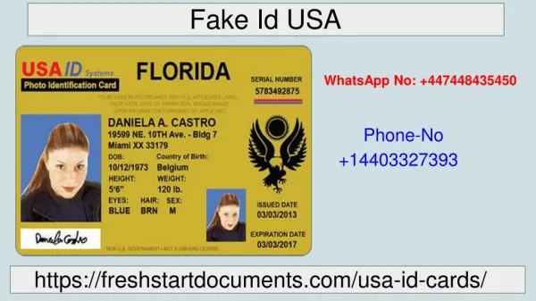 Get Real and Fake USA ID at affordable Price | Freshstart Documents