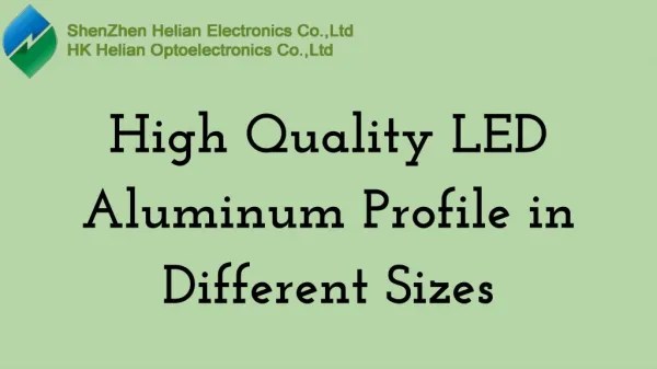 High Quality LED Aluminum Profile in Different Sizes