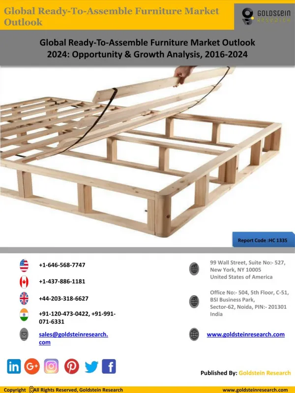 Ready-To-Assemble Furniture Market Outlook 2024: Global Opportunity And Demand Analysis, Market Forecast, 2016-2024