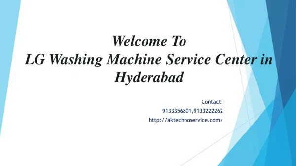 LG Washing Machine Service Center In Hyderabad