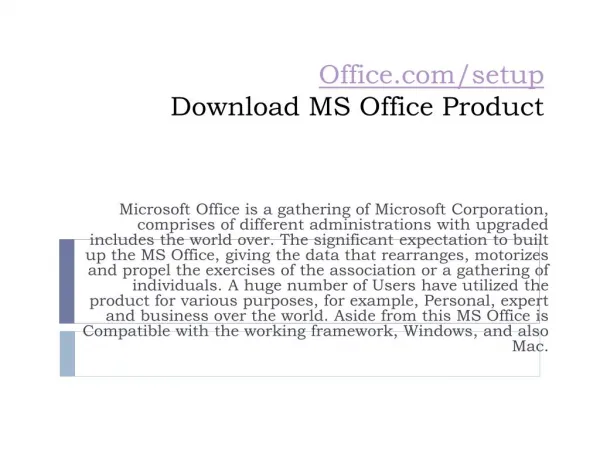 office com setup download ms office product